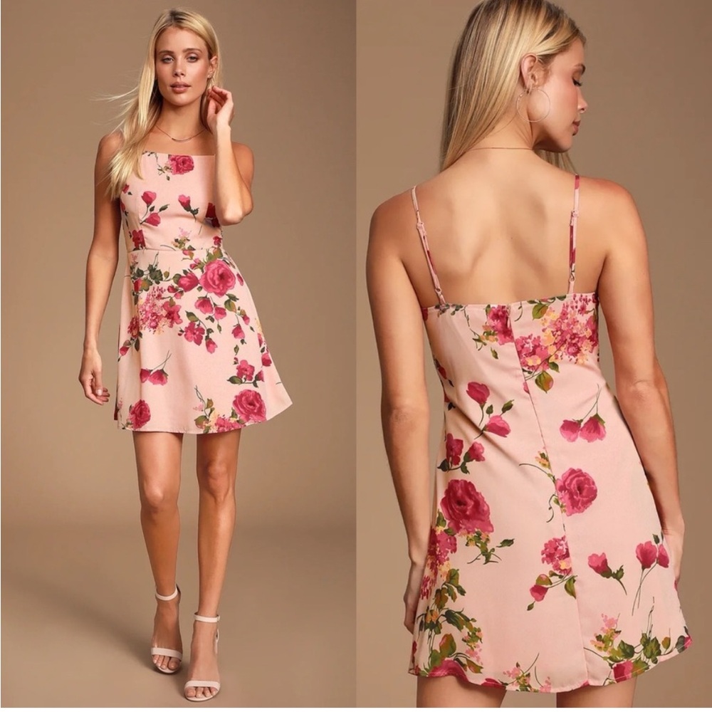 Lulus | Sweet Beginnings Mauve Pink Floral Print Mini Dress